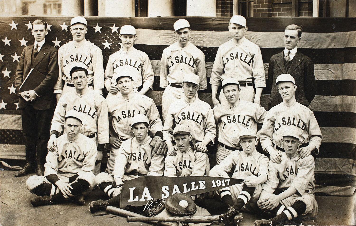 The La Salle Academy 1917 baseball team photo.